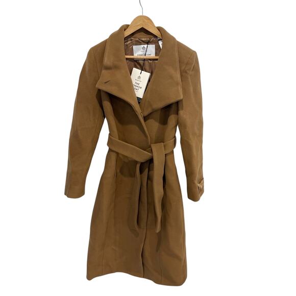 Aritzia Babaton The Connor Coat Cardamom Brown Small NWT Wool/Cashmere Wrap - Picture 9 of 9